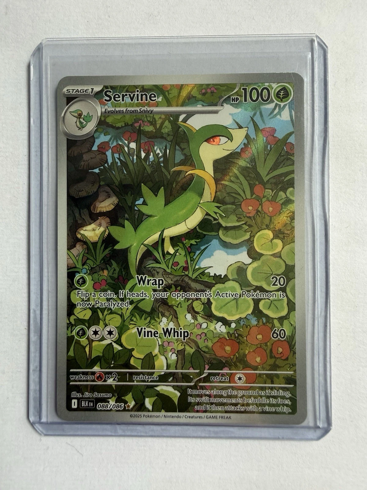 Pokémon TCG Servine Full Art Black Bolt Card 088/086 Near Mint