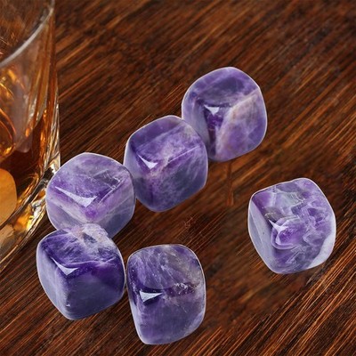 Amethyst Whiskey Stones Chilling Crystal Ice Cubes for Drinks Whiskey Rocks 0...