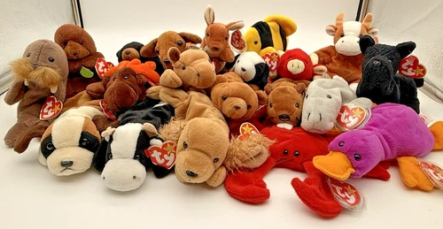 Ty Beanie Babies Vintage Lot of 20 90s-2000s with Tags - Assorted Animals Y2K