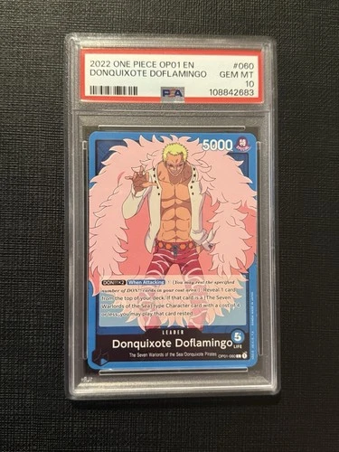 Donquixote Doflamingo (060) OP01-060 Romance Dawn One Piece TCG PSA 10