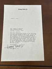 Sammy Davis Jr. - Hand Signed Letter From 1969 RAT PACK LEGEND