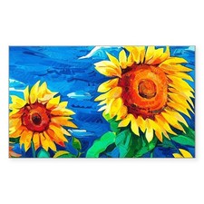 CafePress Sunflowers Painting Sticker Sticker rect. 1425997195