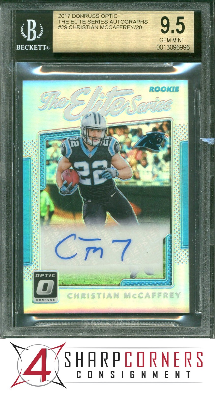 Christian McCaffrey Panini Donruss Optic the Elite Series Autograph #ESCM Base