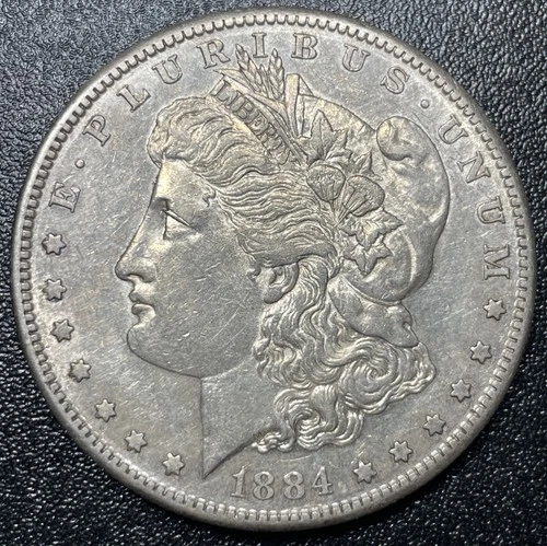 1884 S Morgan Silver Dollar $1 AU Details About UNC Lightly Cleaned