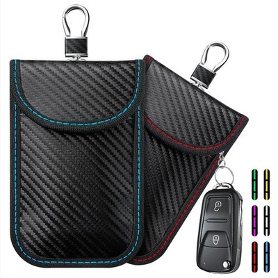 2Pack RFID Faraday Pouch Car Key Fob Signal Blocking Anti-Theft Bag Carbon Fiber
