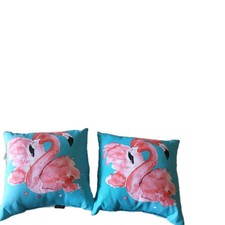 2 Flamingo Indoor Throw Pillows By Allen Roth