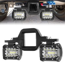 4 Inch LED Work Light Pods with 2.5 Inch Towing Hitch Mount Brackets for Truck T