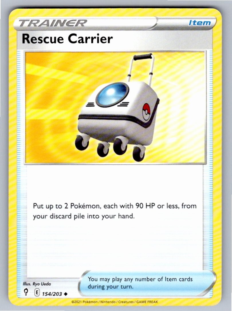 2021 POKEMON RESCUE CARRIER EVOLVING SKIES 154/203 UC NM A59198 FREE S&H