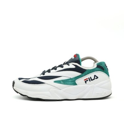 Fila Herren V94M Low Sneaker Weiß/Navy/Grü Atmungsaktiv, Leicht EU 42
