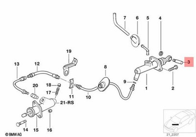 BMW OEM M6 X5 Z8 E38 E39 E52 E53 E60 E61 Pin master cylinder 21521161729