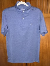 Vineyard Vines Performance Men's S Blue Striped Polo Short Sleeve Golf Tennis