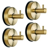 Handtuchhaken Badezimmer Saugnapf Edelstahl Wandhaken Rostfrei 4 StüCk Gold