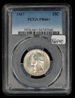 1937 25c Silver Washington Quarter Proof Coin - PQ - PCGS PR 66 + Plus - X6940