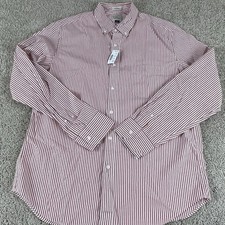 J Crew Shirt Mens L Classic Fit Striped Secret Wash Button Lightweight NWT T716