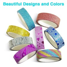 30 Roll Wide Decorative Tape for Art, DIY Decor, Scrapbook, Glitter Kids Tape