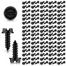 100 Pcs License Plate Screws 14 X 3/4" Slotted Hex Head Carbon Steel License Pl