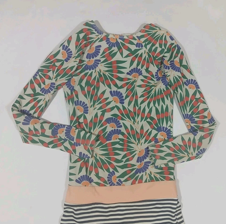 Traje de Baño Seea Swami Rashguard Mono Talla Mediana Azul Floral L/S Pantalones Cortos Surf Foto 3 de 4