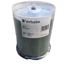VERBATIM CD-R 1 X 52X 700MB 80MIN Shiny Silver Printable 100 pack 94970 New