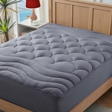King Mattress Pad Back  Hip Pain Relief Pillow Top Cooling Bed Topper Quilted