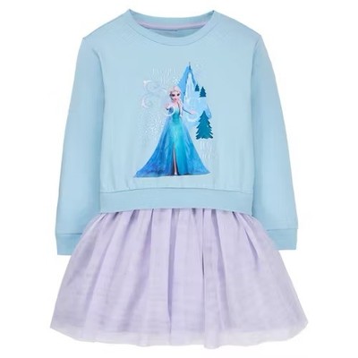 Disney FROZEN Eiskönigin Sweatshirt Pullover Kleid Elsa Gr. 98/104 NEU