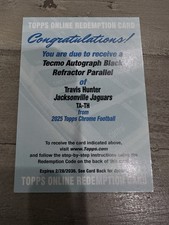 2025 Topps Chrome Football Tecmo Auto Black Travis Hunter Redemption Case Hit RC