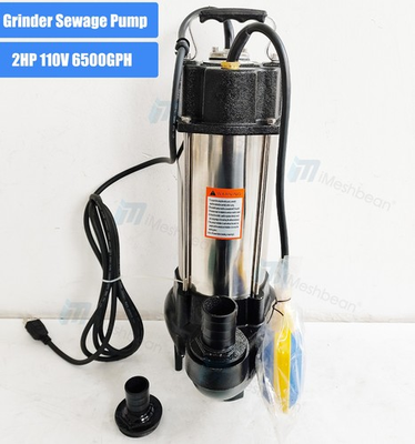 #ad 2HP 110V Sewage Grinder Sump Pump W Float Heavy Duty Stainless Steel 6500GPH $185.50