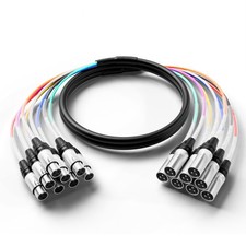 proreck Snake Cable 8-Channel 10ft Shielded Audio Cable XLR Male to XLR Female