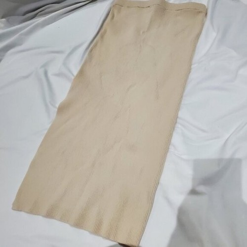 House of Harlow Cream White Ribbed Long Stretch Skirt Size Medium - Picture 2 of 9
