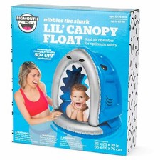 Bigmouth Inc Nibbles The Shark Lil  Canopy Float Raft Up To 40 Lbs. 12-36 Months