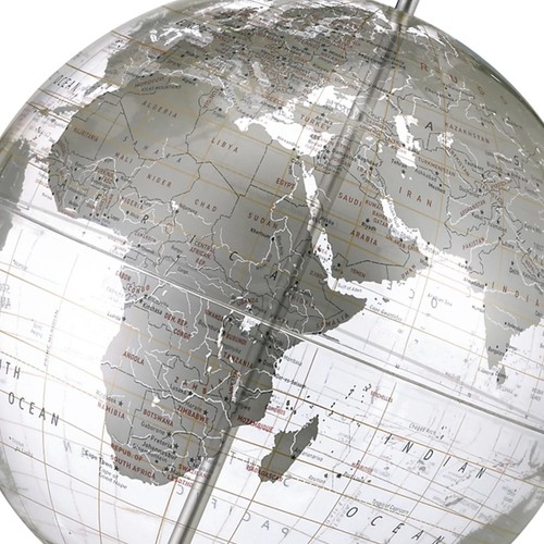 Silver Crystal Marquise Desktop World Globe - Picture 2 of 2