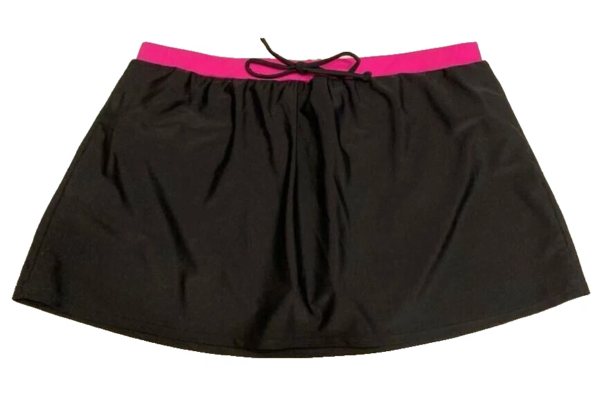 Falda de baño Athletech para mujer talla 14 negra rosa caliente pantalones elásticos trajes de baño Foto 3 de 4