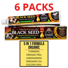 6 PACK- BLACK SEED Toothpaste, Natural & Organic Formula, Fluoride Free