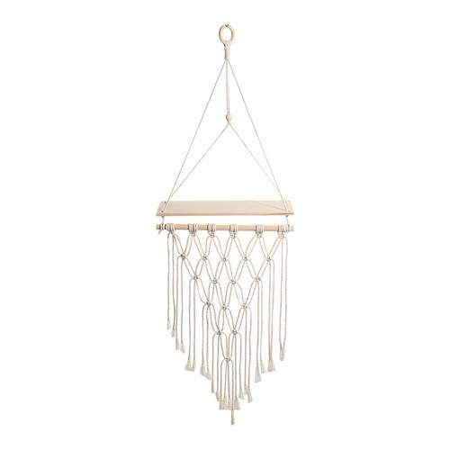 Boho Wall Shelf Macrame Home Decor Rack Wall Hanging Art Shelf - Picture 3 of 10