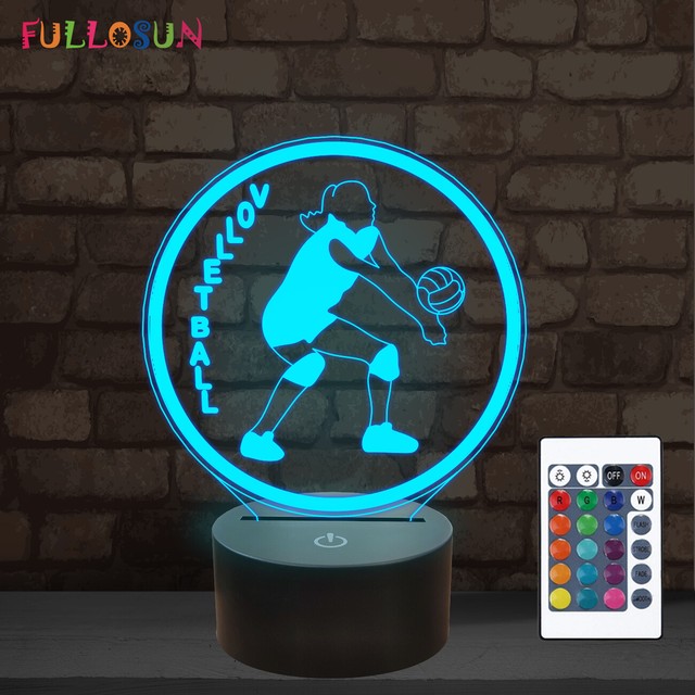 Remote Volleyball Night Light 3D Illusion LED Lamps for Volleyball