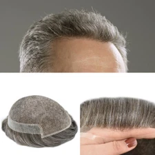 MensToupee Swiss Welded Lace Poly Pu Mens Hairpiece Hair System Toupee For Men