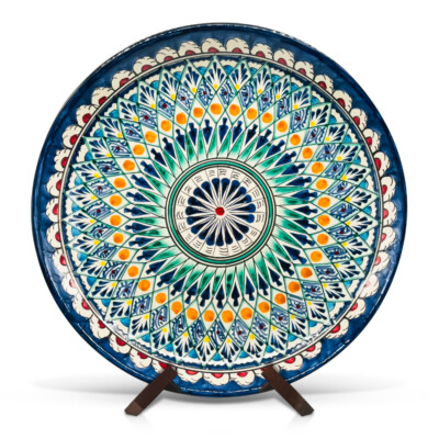 Ø 32 cm Usbekische Plate Teller Lagan Handgemalt Keramik Servierteller Oriental