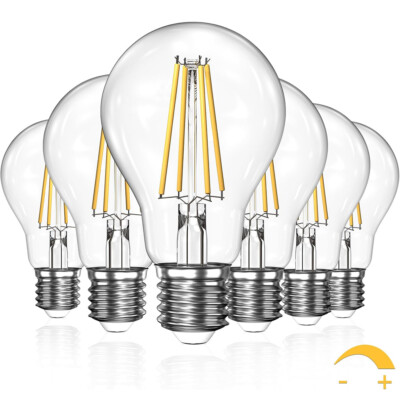 A19/A60 Vintage Edison LED Filament Bulb Incandescent E26 Base Dimmable 4W 6W 8W