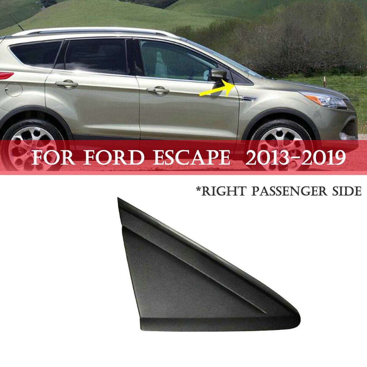 Passenger Side Mirror Trim Right Side Fender Triangle Molding