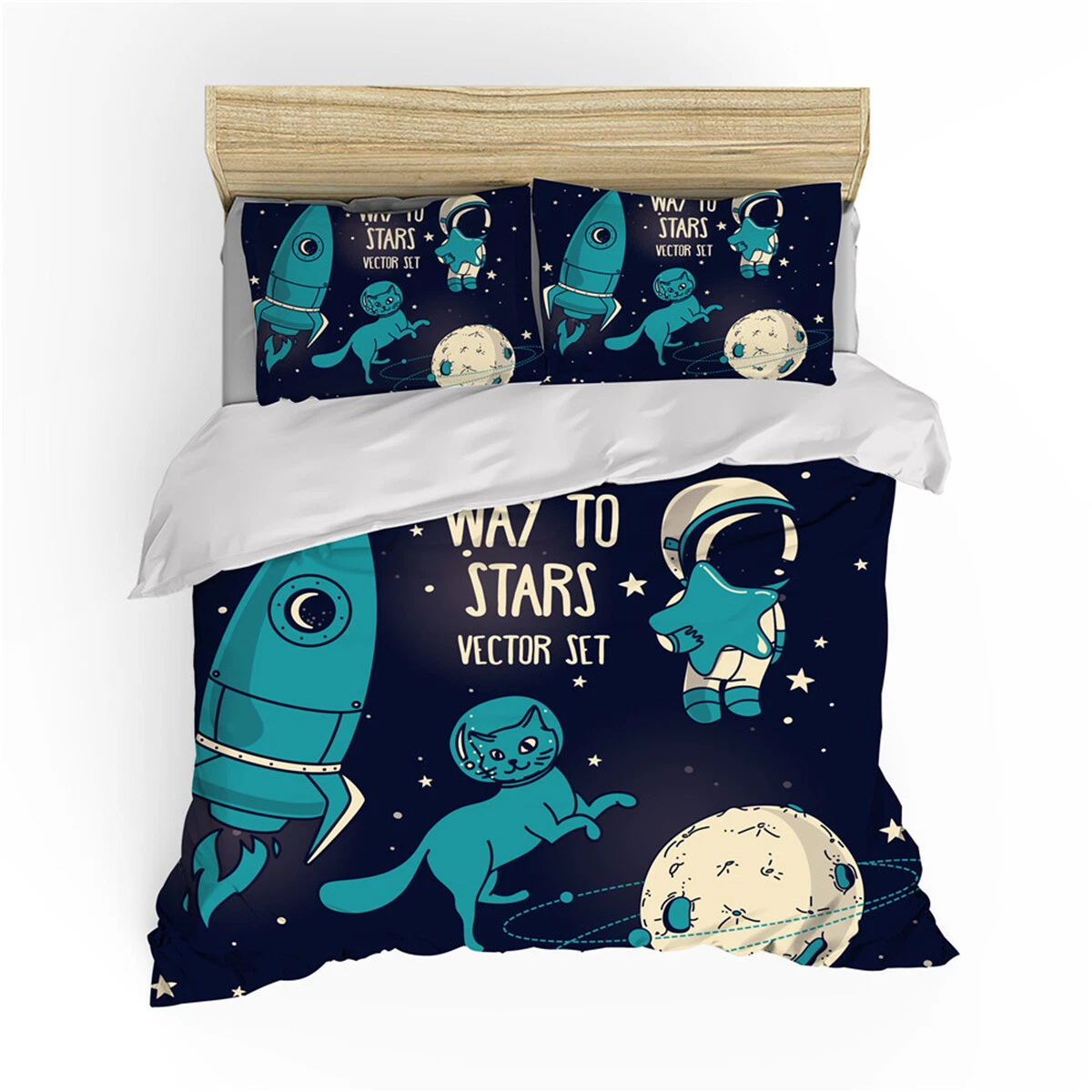 Universe Space Cat Bedding Set, Bedroom Decoration