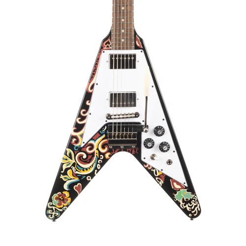 Used Epiphone Jimi Hendrix "Love Drops" Flying V - Ebony with Artwork