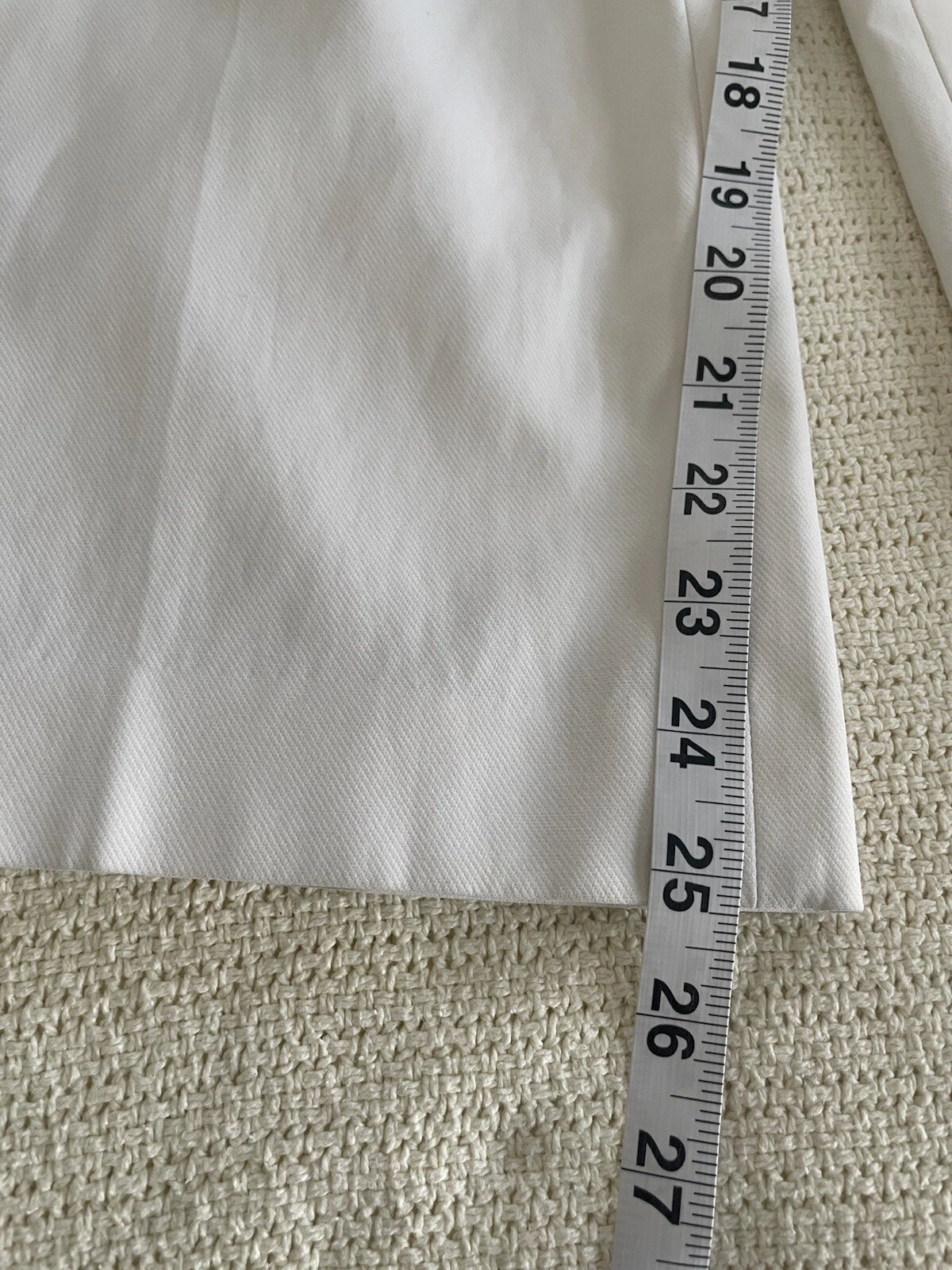 OFF WHITE Pantaloni eleganti chino Talbots Off White leggermente elasticizzati taglia 14 25 pollici cuciture interne usati in ottime condizioni