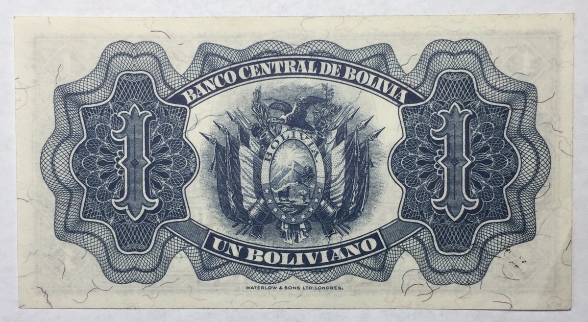 Banco Central De Bolivia Un Boliviano 1928 Serie W15 La Paz | eBay