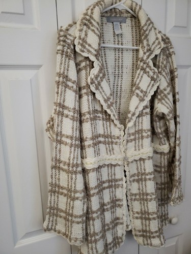 Modern Soul Sweater in Beige with Size Large Women's Cardigan - Picture 6 of 10