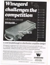 1974 Winegard DA825B Television Distribution Amplifier Vintage Print Ad 