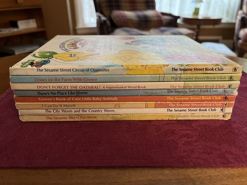 VTG 1980’s Lot Of 8 Sesame Street Book Club Books Grover BigBird B & E ShipsFree - Picture 4 of 9