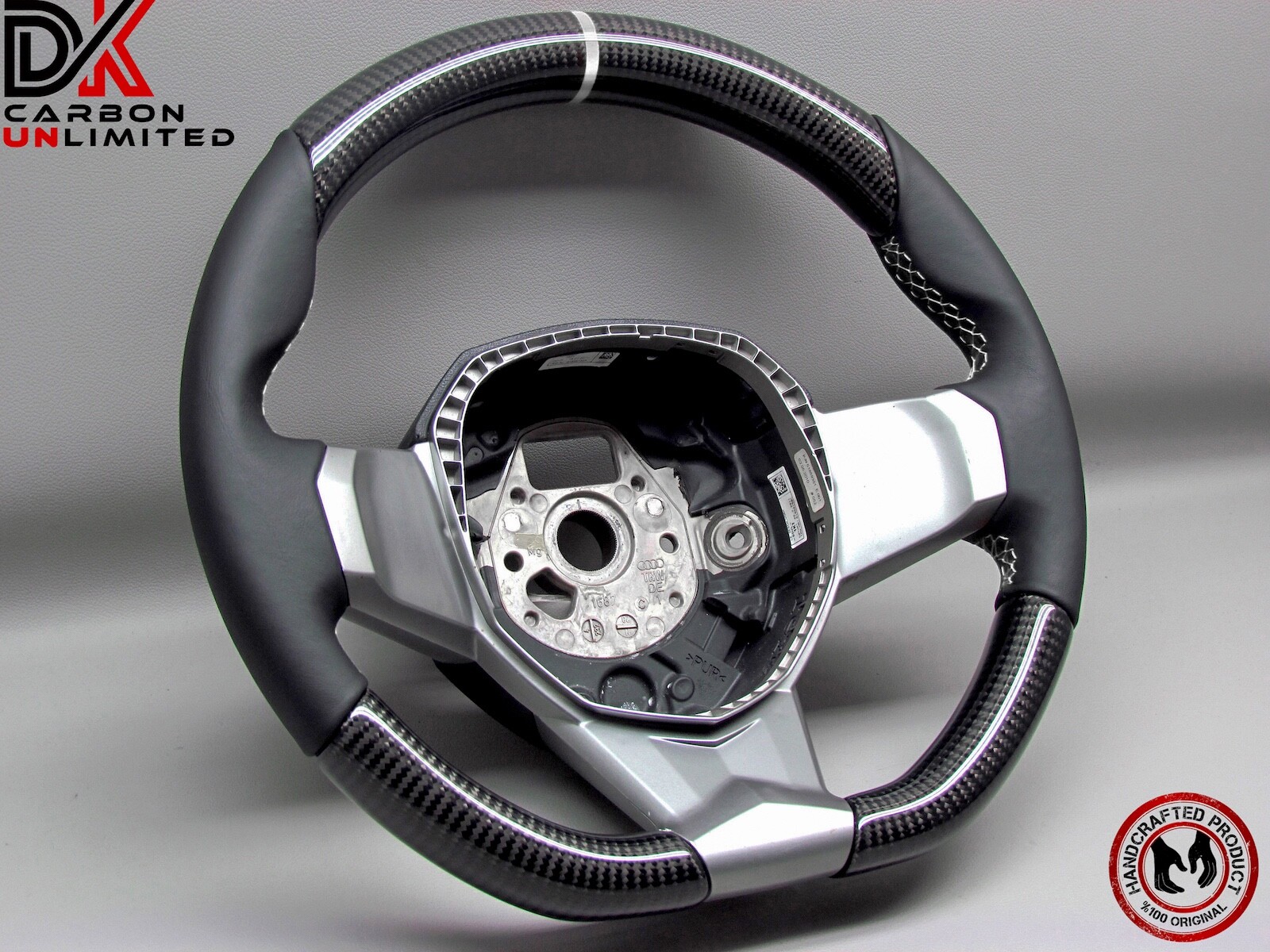 Lamborghini Aventador LP770 SVJ LP720 White Ring Napa Carbon Steering Wheel v4