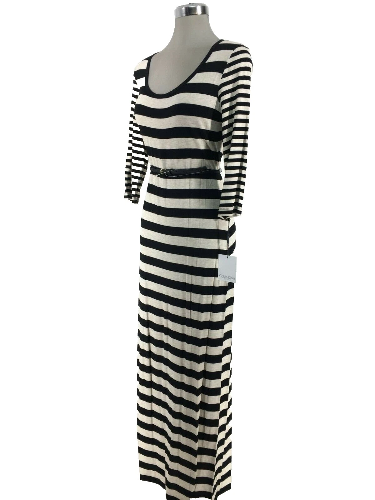 Calvin Klein Long 3/4 Sleeve Striped Dresses for Women