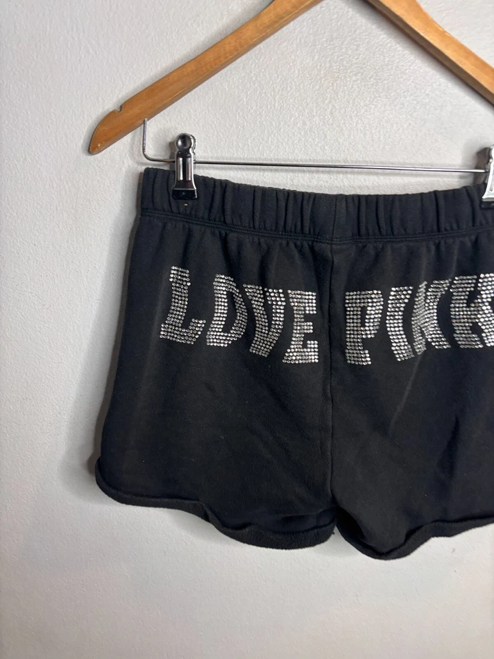 Victoria's Secret розовый черный блестящий Butt логотип бойфренд шорты размер маленький 4941 - Изображение 2 из 4