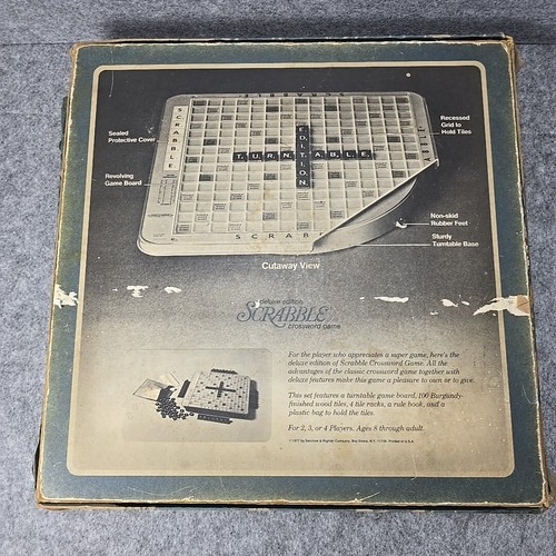 Revolving Scrabble Crossword, Deluxe Edition, 1977, Complete, in Original Box - Picture 9 of 13