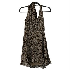 Trixxi Parker Halter Mini Dress Medium Cheetah Print Swing Dress Mobwife Date